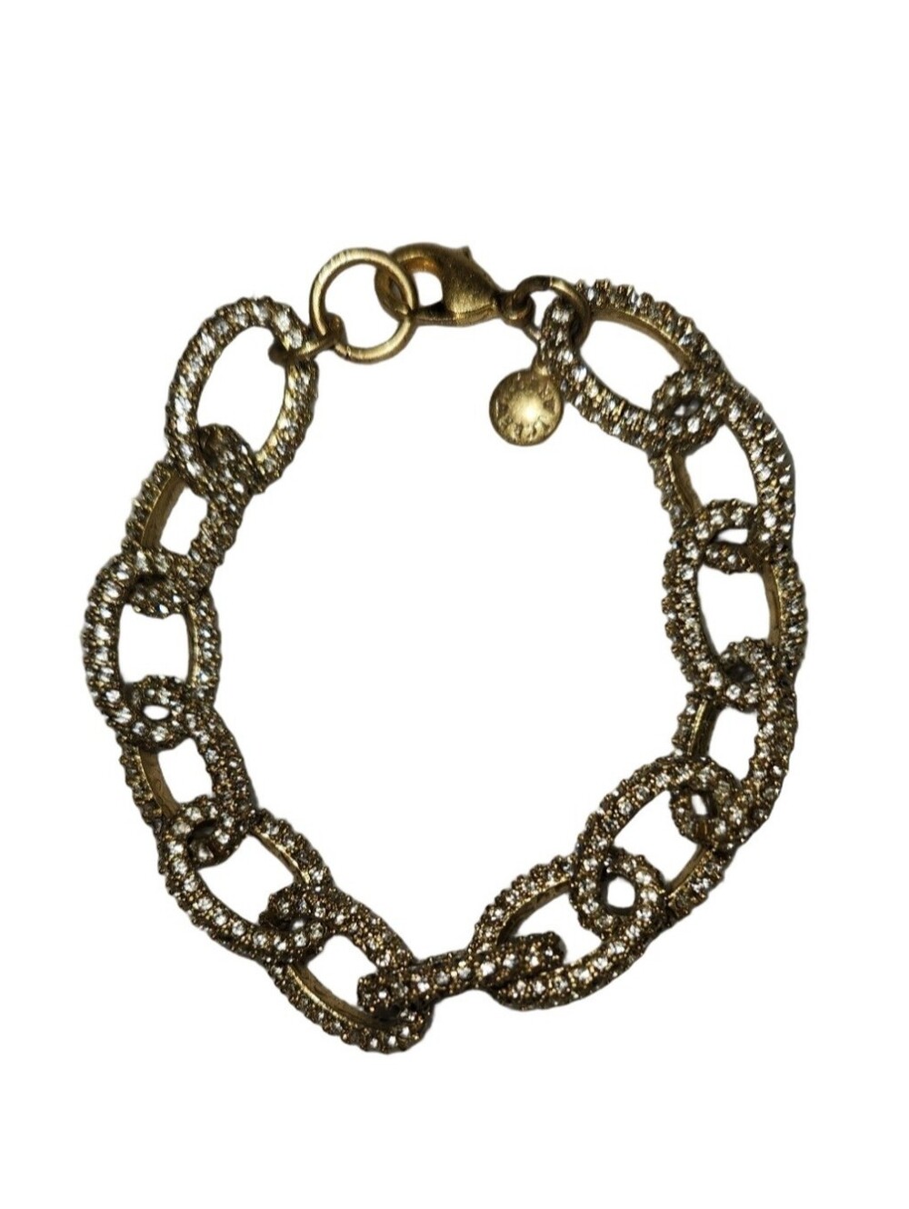 J. Crew Crystal Pavé Gold Chain Link Bracelet